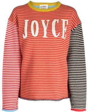 YANYAN KNITS Stripe-Pattern Drop-Shoulder Jumper - Pink