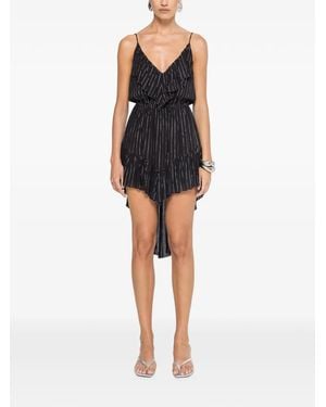 Nissa Ruffle-Trim Viscose Mini Dress - Black