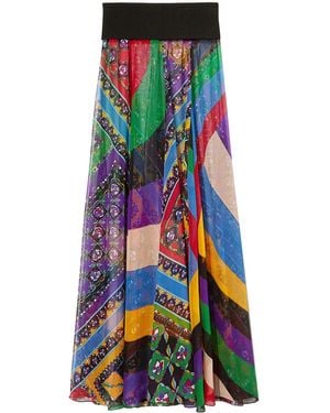 PUCCI Iride Festa-Print Silk Skirt - Red