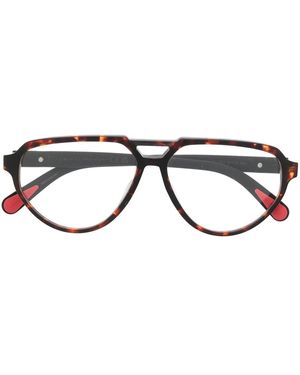 Moncler トータスシェル パイロット 眼鏡フレーム - ブラック