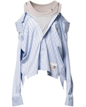 Maison Mihara Yasuhiro Layered Striped Top - Blue