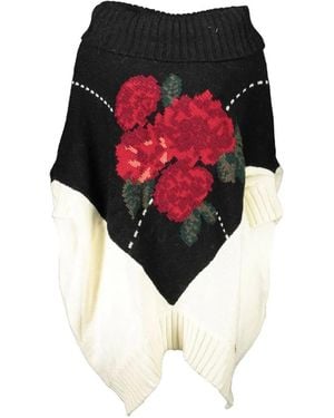 Blugirl Blumarine Floral-Design Cowl-Neck Jumper - Red