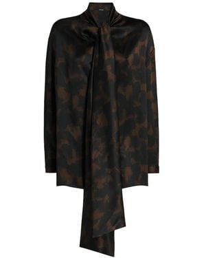 Kiton Chemise À Col Foulard Et Imprimé Abstrait - Noir
