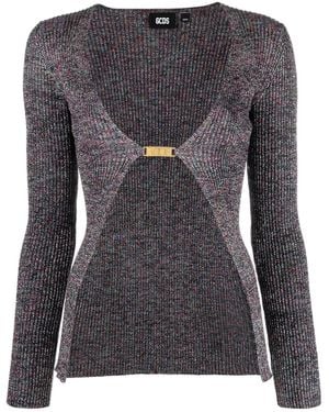 Gcds Logo Lurex Cardigan - Black