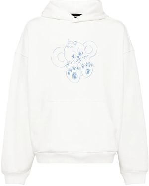 we11done Hoodie Mit Monster-Print - Weiß
