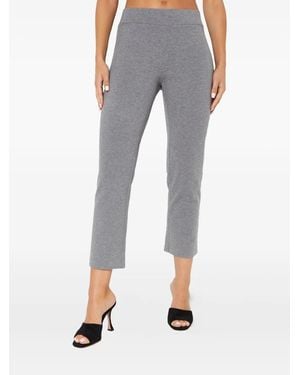 Norma Kamali Mélange-Effect Cropped Trousers - Blue