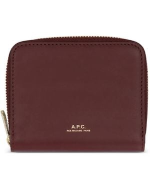 A.P.C. Zip Leather Wallet - Purple