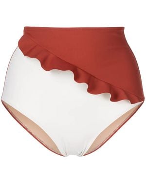 Evarae Ruffle-Trim Bikini Briefs - Red