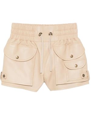 Balmain Pantalones Cortos De Piel - Neutro
