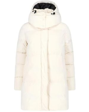 Aspesi Hooded Down-Padded Coat - Natural