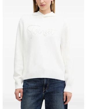 Twinset Beaded Hoodie - White