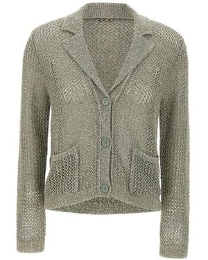 Kangra Openwork Sequin Cardigan - Green