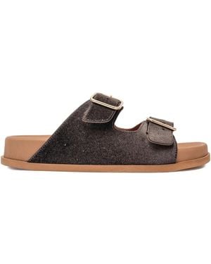SOMMET Follonicas Tortoras Double-Buckle Sandals - Brown