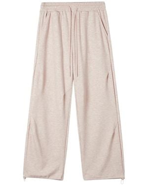 B+ AB Drawstring-Waist Track Trousers - White