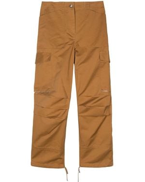 Rabanne Embroidered-Logo Cargo Trousers - Natural