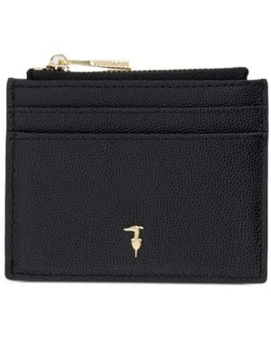 Trussardi Cameo Leather Card Holder - Black