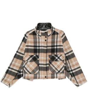 Pinko Stehkragen-Mantel Im Layering-Look - Natur