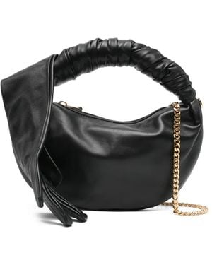 Moschino Glove-Handle Leather Tote Bag - Black