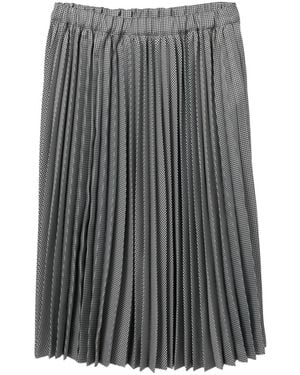 Comme des Garçons Pleated Houndstooth Midi Skirt - Gray