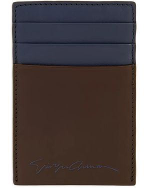 Giorgio Armani Logo-Print Cardholder - Blue