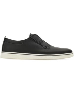 Ferragamo Slip-On-Sneakers aus Leder - Schwarz