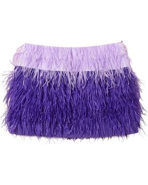 Twinset Minifalda Myfo Con Plumas - Morado