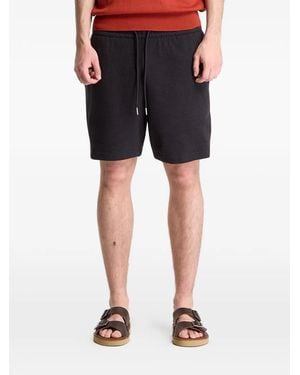 Calvin Klein Drawstring Waffle-Knit Shorts - Black