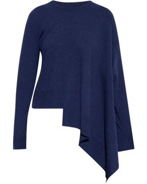 McQueen Asymmetrischer Kaschmirpullover - Blau