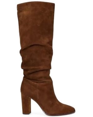 Ralph Lauren Artizan Slouchy Suede High-Knee Boots - Brown