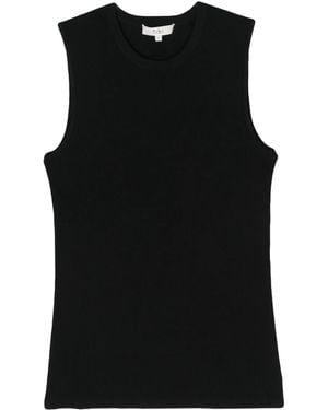 Tibi Cutout-Detail Ribbed Top - Black