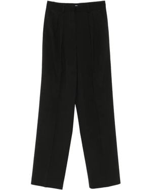 Manuel Ritz Pleated Straight-Leg Pants - Black