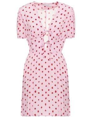 Mar De Margaritas Atena Floral-Print Tie-Front Mini Dress - Pink