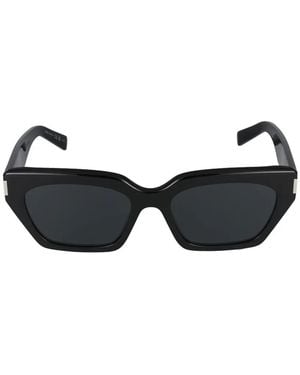 Saint Laurent Geometric-Frame Sunglasses - Black