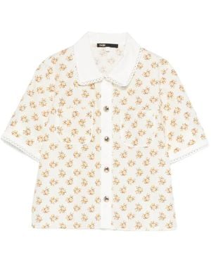 Maje Floral Short-Sleeved Shirt - White