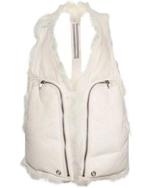 Rick Owens Shearling-trim Zip-fastening Gilet - ホワイト