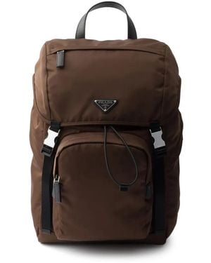 Prada Re-Nylon And Saffiano Leather Backpack - Black