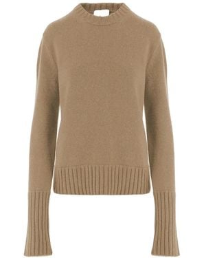 Sa Su Phi Ribbed-Trim Cashmere Sweater - Natural