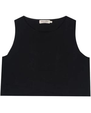 MOUTAKI Crossover-Hem Sleeveless Top - Black