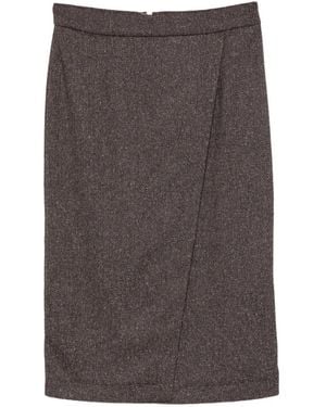 Manuel Ritz Marl-Effect Midi Skirt - Grey