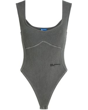 KARL LAGERFELD Sleeveless Bodysuit - Grey