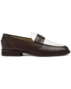 Doucal's Micro-Studs Leather Loafers - White