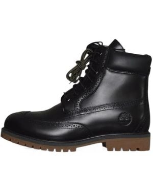Timberland Brogue-Detail Lace-Up Boots - Black