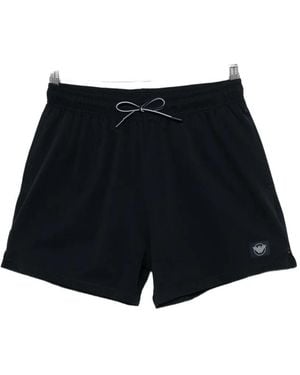 Emporio Armani Drawstring Label Shorts - Black
