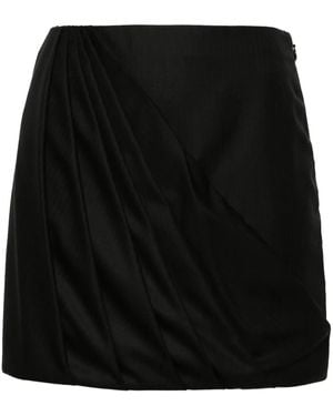 Racil Draped Wool Mini Skirt - Black