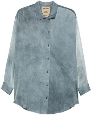 Uma Wang Buttoned Gradient Silk Shirt - Blue