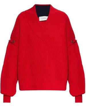 Sportmax Detachable-Sleeves Jumper - Red