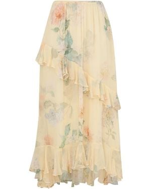 Zimmermann Asymmetric Midi Skirt - Natural