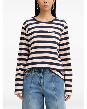 Patrizia Pepe Striped Long-Sleeve T-Shirt - Blue