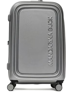 Mandarina Duck Embossed Logo Suitcase - Grey
