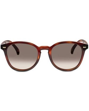Le Specs Bandwagon Round-Frame Sunglasses - Brown